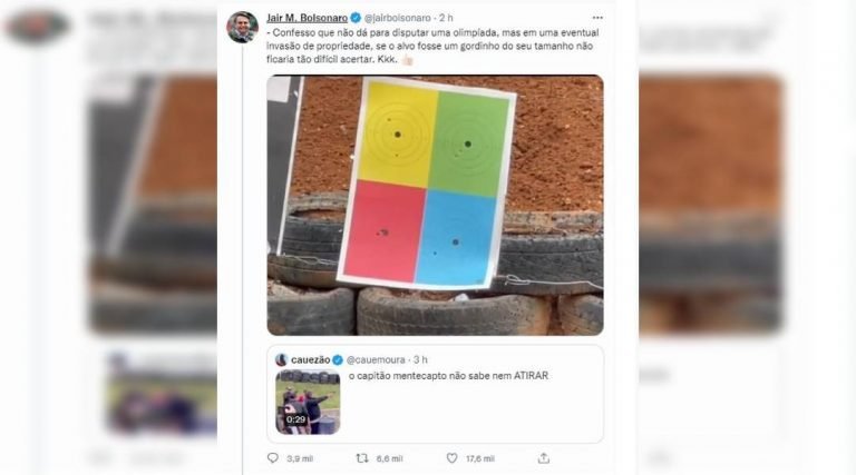 Bolsonaro diz a influenciador que ‘não seria difícil’ acertar tiro em ‘gordinho’