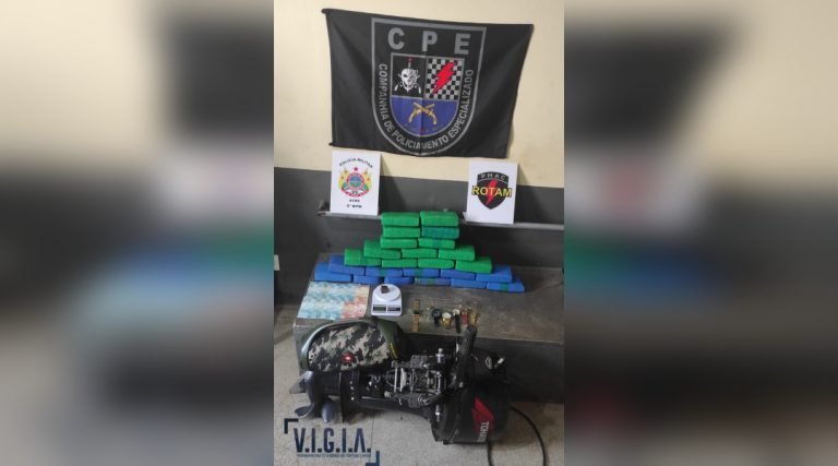 Polícia Militar apreende vinte e quatro quilos de entorpecentes e prende foragido da justiça em Cruzeiro do Sul
