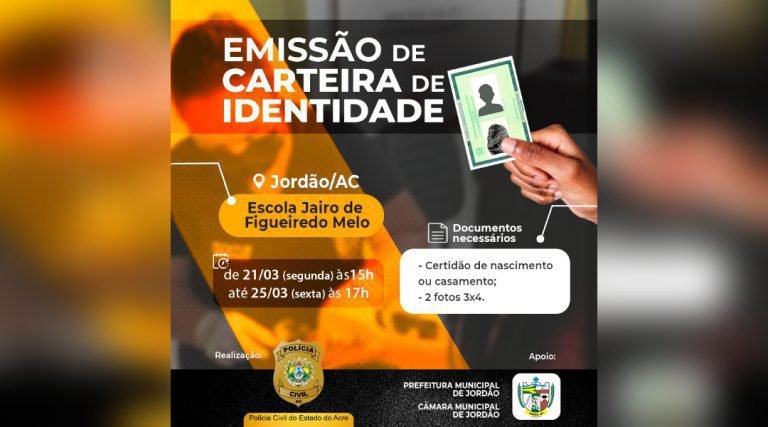 Polícia Civil realiza emissão de carteiras de identidade no Jordão