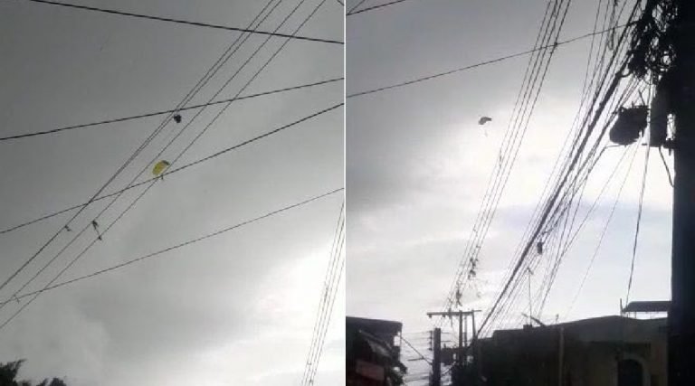 Grupo de paraquedistas é surpreendido por forte vento em Manaus; um morre