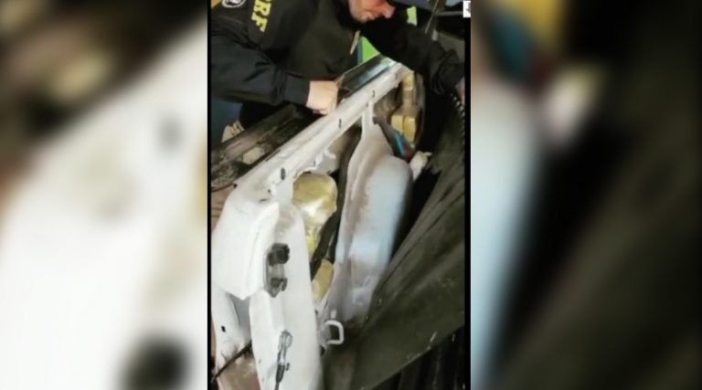 PRF divulga vídeo do momento da apreensão de 70 Kg de drogas na BR-364