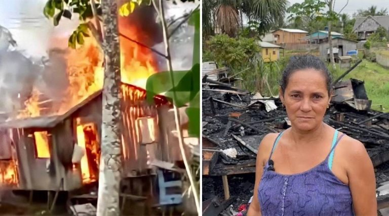 Criança de seis anos que estava sozinha consegue deixar casa destruída por incêndio em Guajará