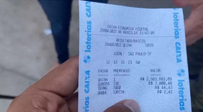 Aposta de Cruzeiro do Sul acerta as cinco dezenas e leva prêmio de R$ 2,9 milhões da Quina