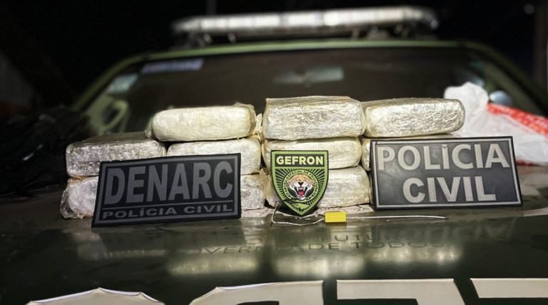Ação integrada da Polícia Civil e Gefron prende traficante e apreende 11 quilos de maconha na Estrada do Pacífico