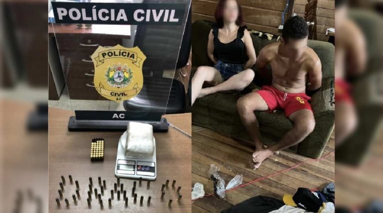 Polícia Civil prende casal em posse de drogas e munição ilegal em Cruzeiro do Sul