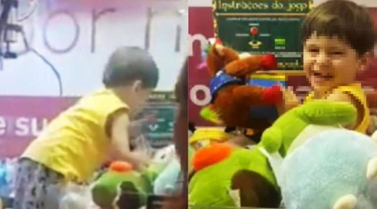 Criança fica presa em máquina caça-brinquedos de shopping no RJ