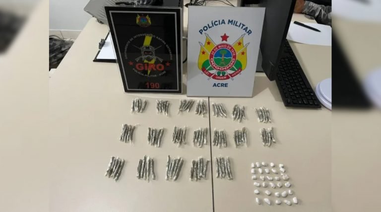 Homem foge e deixa para trás 120 trouxinhas de entorpecentes em Rio Branco