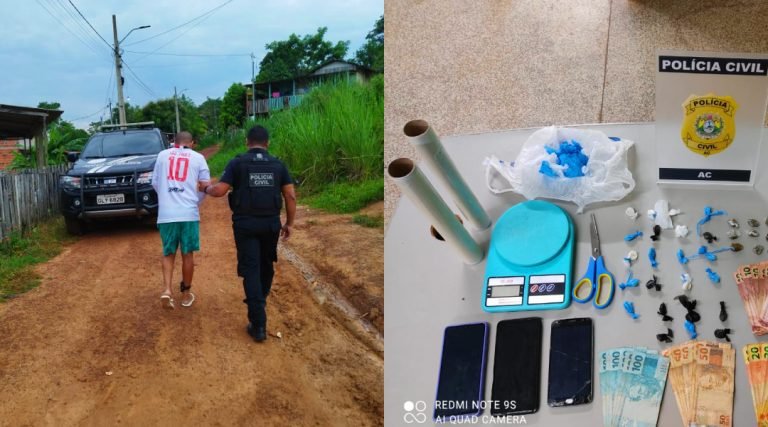 Em Epitaciolândia, Polícia Civil prende monitorado da justiça pelo crime de trafico de drogas