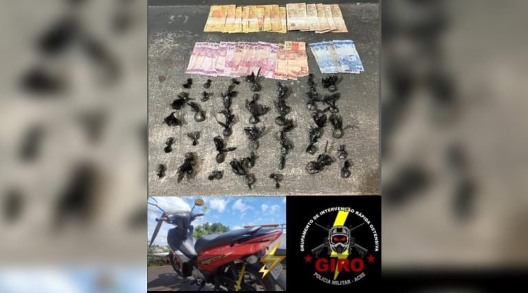 Em Cruzeiro do Sul, homem é preso e 41 trouxinhas de entorpecentes são apreendidos