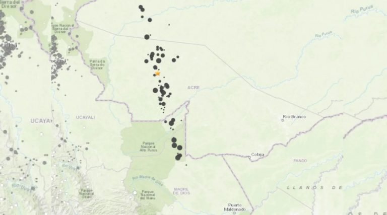 Terremoto de magnitude 5 é registrado no município de Tarauacá, interior do Acre