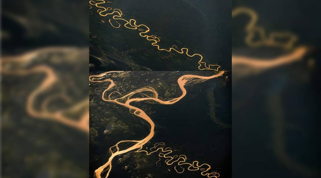 Imagens do Rio Juruá, no Amazonas, feitas pelo astronauta Alexander Gerst durante a missão Horizons a bordo da ISS em 2019