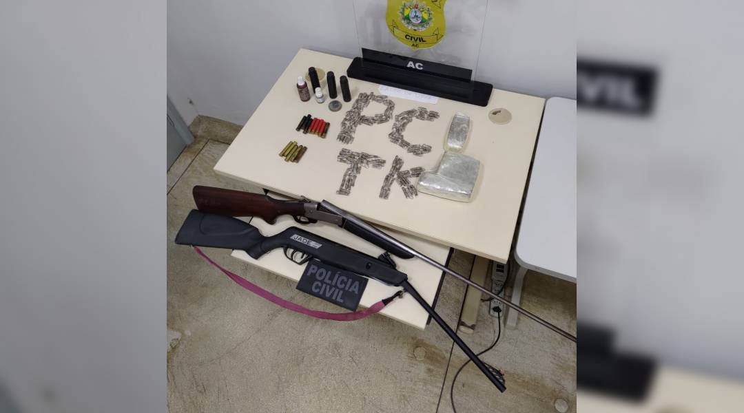 Polícia Civil apreende adolescente com droga e duas armas de fogo em Tarauacá