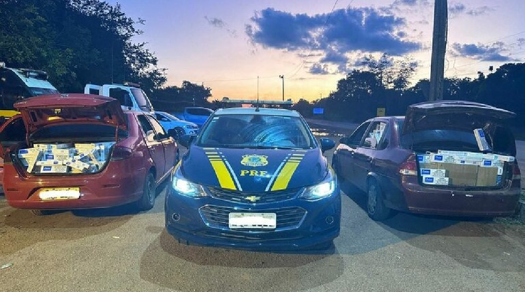 PRF apreende mais de 25 mil maços de cigarro contrabandeado em Senador Guiomard; um homem é preso
