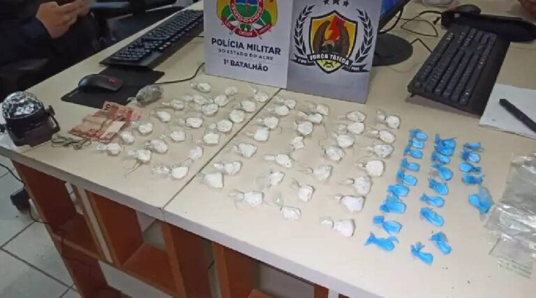 Polícia Militar prende homem com mais de 70 trouxinhas de droga, em Rio Branco