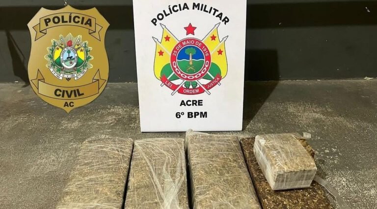 Forças de segurança prendem indivíduo com 4,35 Kg de maconha em Cruzeiro do Sul