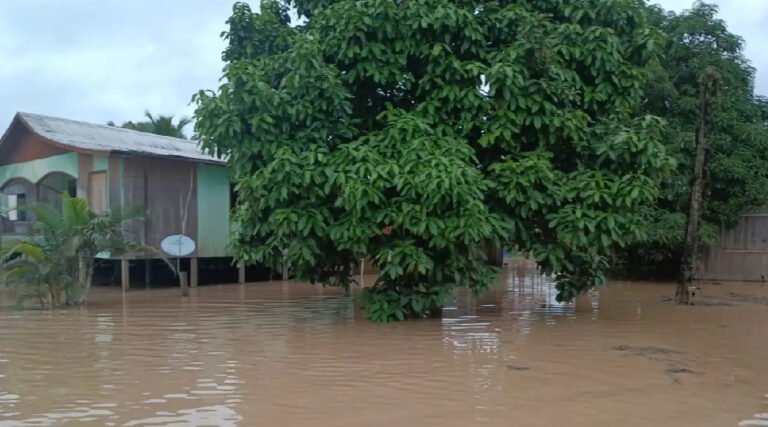 Rio Tarauacá volta a transbordar e atinge casas no município do Jordão