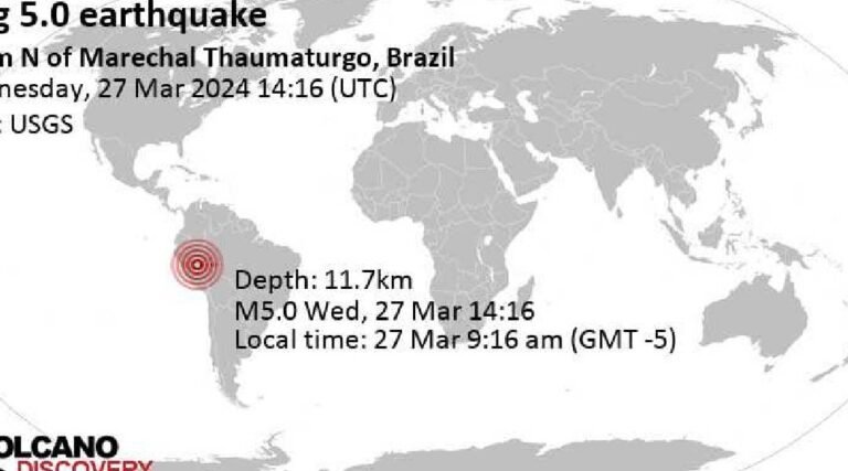 Três terremotos em menos de 24h atingem regiões acreanas