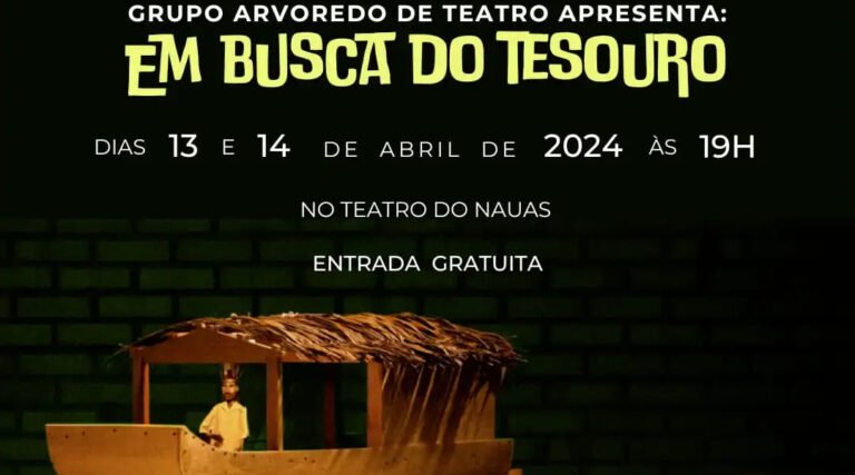 Peça teatral “Em busca do Tesouro” terá apresentações em Cruzeiro do Sul nos dias 13 e 14 de abril no Teatro dos Náuas