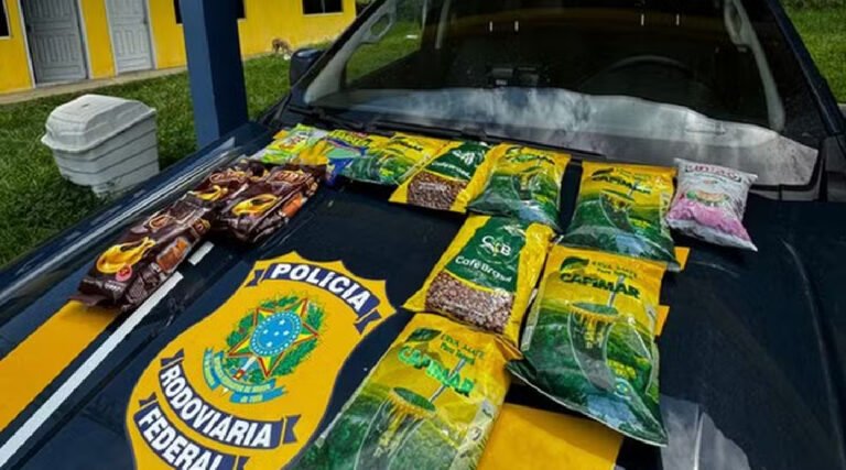 Espanhola é presa com droga escondida em sacos de café e erva-mate no Acre