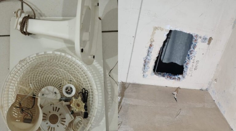 Em Cruzeiro do Sul, cela em que quatro detentos fugiram tinha mais dois presos que não se juntaram ao bando