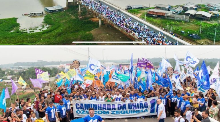 Zequinha e Gladson realizam a maior caminha política da história de Cruzeiro do Sul