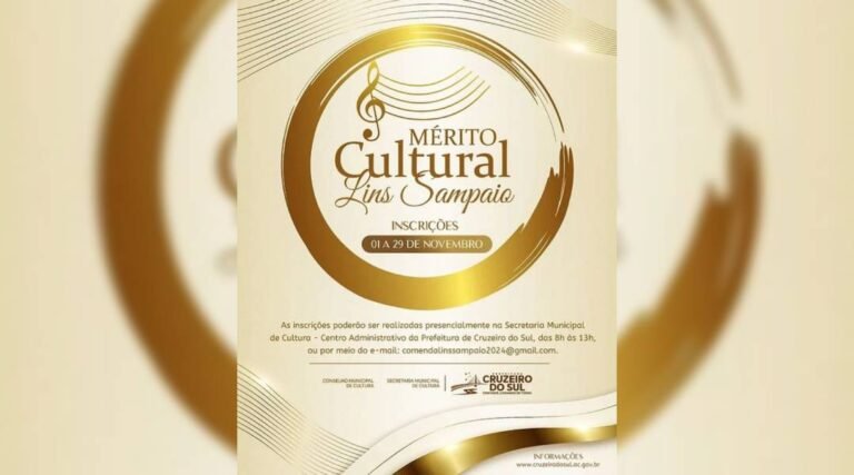 Inscrições para a Comenda do Mérito Cultural Lins Sampaio seguem até sexta-feira (29)