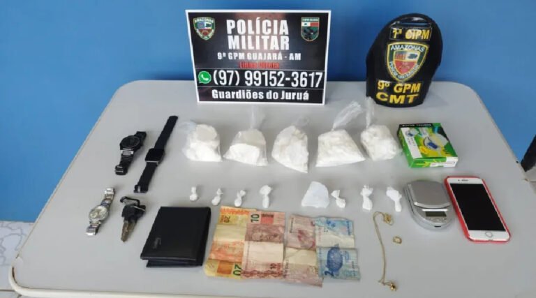 Jovem é preso por tráfico de drogas em Guajará, Amazonas