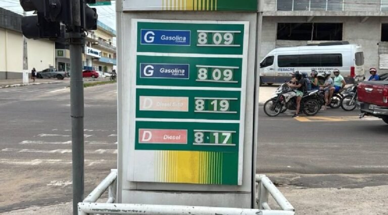 Preço da gasolina sofre novo reajuste e chega a valor histórico de R$ 8,09 em Cruzeiro do Sul
