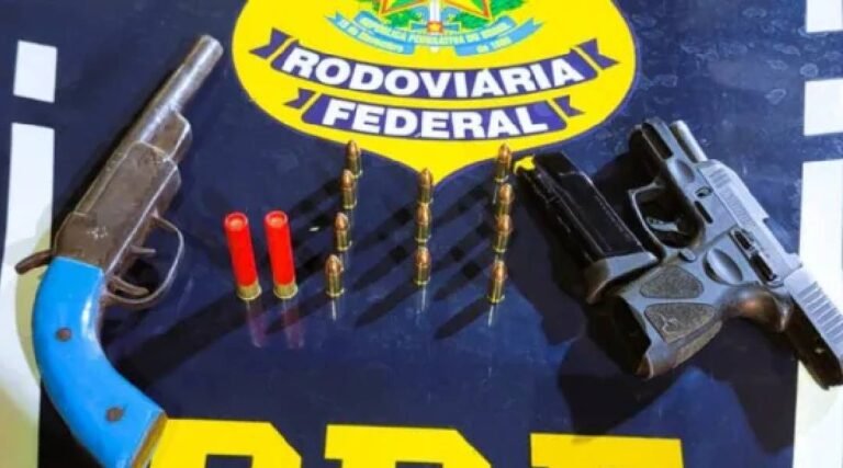PRF apreende armas de fogo e prende foragido da Justiça em Rio Branco durante fiscalização