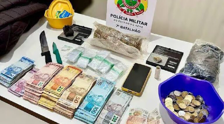Polícia Militar do Acre realiza operação e apreende drogas e R$ 17 mil em Tarauacá