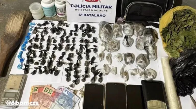 Operação da Polícia Militar em Cruzeiro do Sul resulta em apreensão de entorpecentes