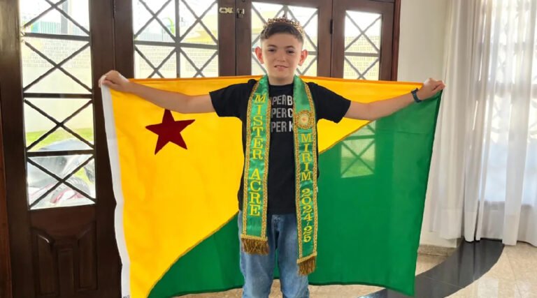 Com apenas 10 anos, Mister Acre Mirim se prepara para representar o estado em concurso nacional