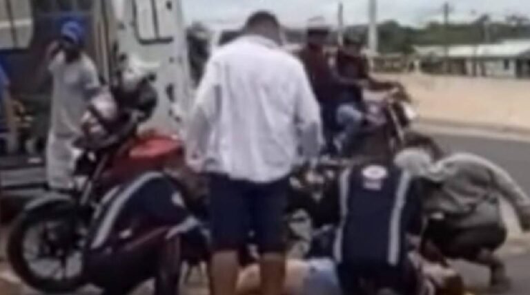 Motociclista atropela pedestre na cabeceira da Ponte da União em Cruzeiro do Sul