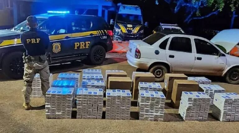 PRF apreende 11 mil maços de cigarros contrabandeados e prende motorista em flagrante na BR-364