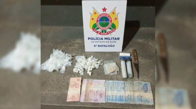 Denúncia de violência doméstica leva polícia a caso de tráfico de drogas em Cruzeiro do Sul