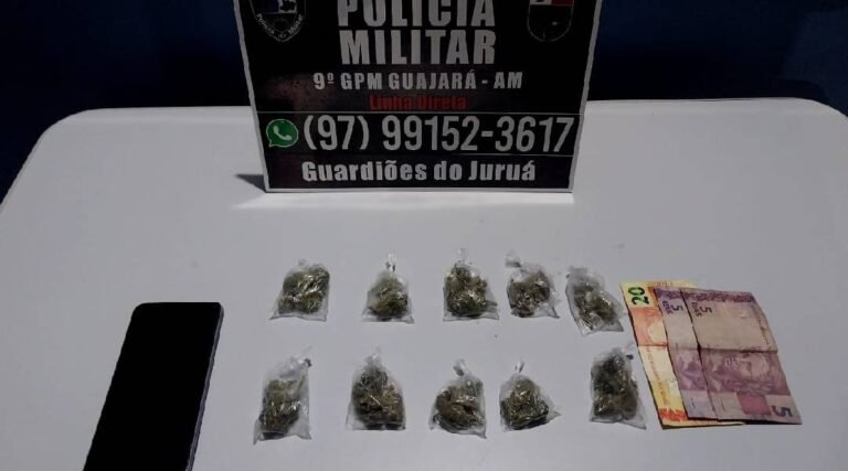 Polícia Militar prende homem por tráfico de drogas na comunidade do Gama, em Guajará-AM