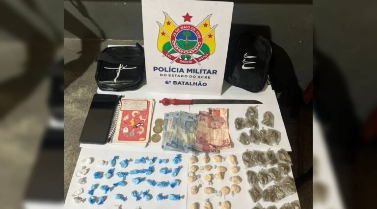 Homem é preso e drogas são apreendidas em ponto de tráfico na Cohab, em Cruzeiro do Sul