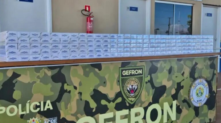 Gefron apreende 1,5 mil maços de cigarros contrabandeados na fronteira do Acre com a Bolívia