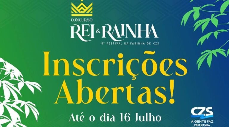 Festival da Farinha 2025: inscrições abertas para escolha do Rei e da Rainha do evento em Cruzeiro do Sul