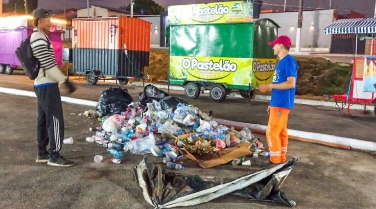 Prefeitura de Cruzeiro do Sul já recolheu mais de 20 toneladas de lixo nas duas primeiras noites de Festival da Farinha 