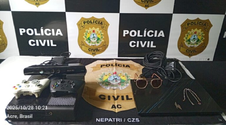 Polícia Civil recupera objetos furtados e identifica suspeito em Cruzeiro do Sul