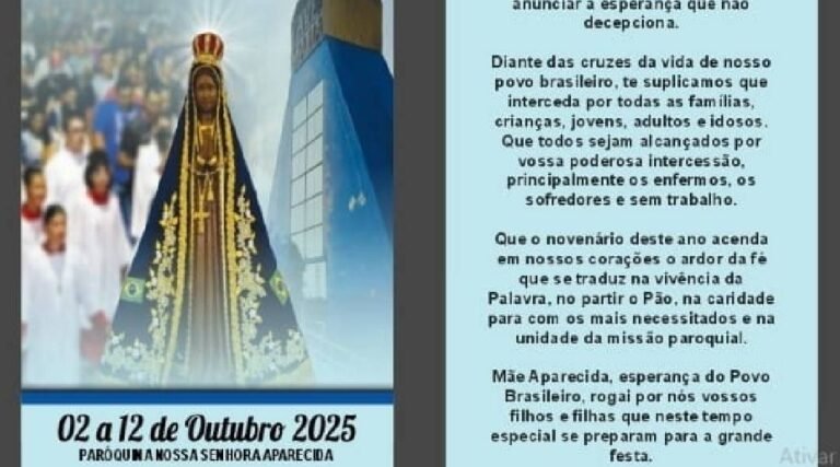 Novenário de Nossa Senhora Aparecida 2025 celebra a esperança e a fé em Cruzeiro do Sul