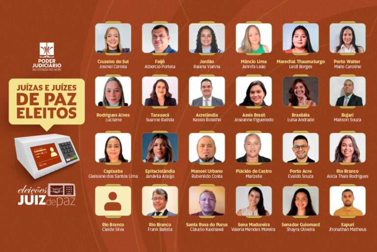 Veja lista completa dos novos juízes e juízas de paz eleitos no Acre