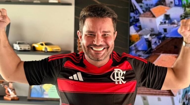 Gladson entra no clima da final, veste camisa do Flamengo e dá seu placar: ‘3×2’