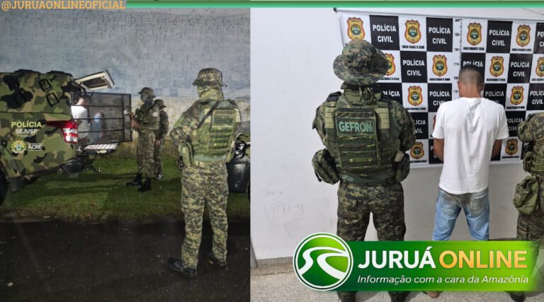 Suspeito de liderar facção e aterrorizar comunidades rurais é preso pelo Gefron no interior do Acre