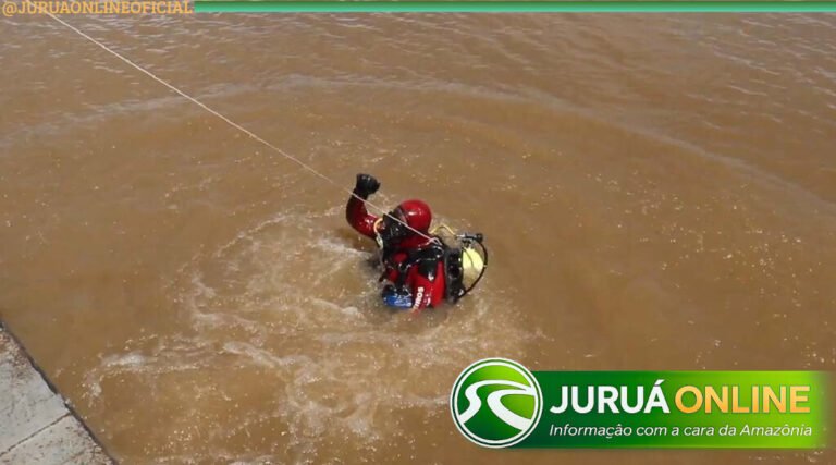 Corpo de Bombeiros entra no terceiro dia de buscas  após indígena de 40 anos desaparecer no rio Tejo, em Marechal Thaumaturgo