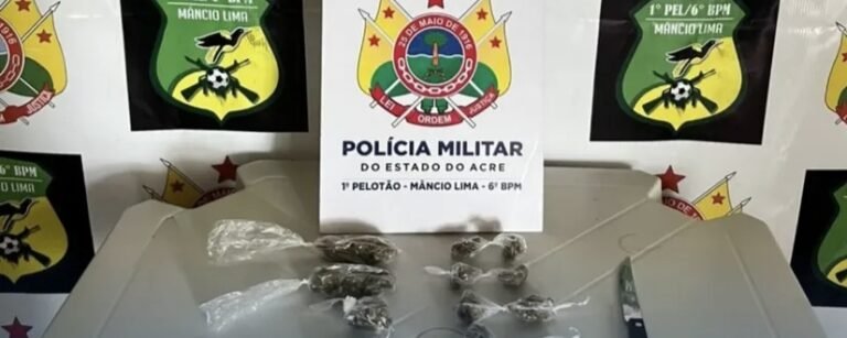 PM prende dupla suspeita de tráfico durante patrulhamento, em Mâncio Lima