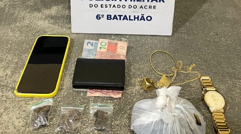 Polícia Militar prende suspeito por tráfico de drogas após perseguição em Cruzeiro do Sul