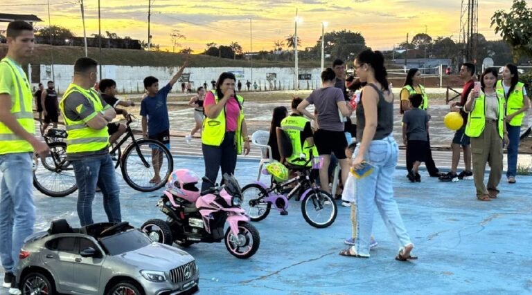 Detran promove ação educativa sobre trânsito para crianças no Complexo Esportivo de Cruzeiro do Sul