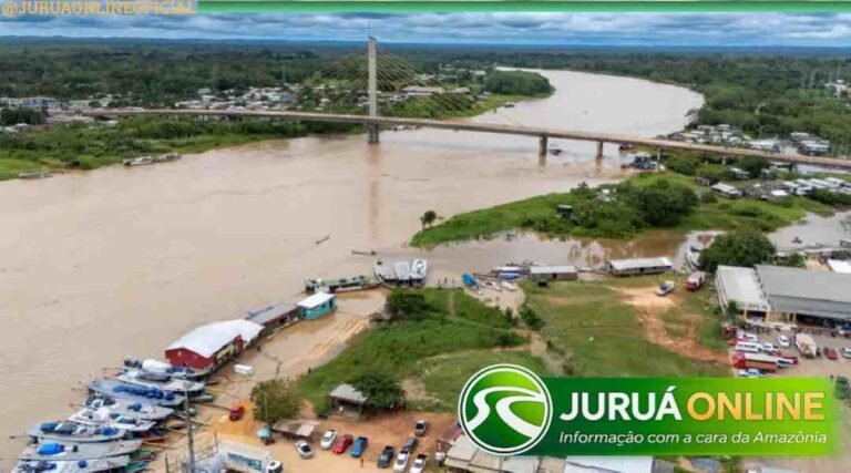 Rio Juruá apresenta nova elevação em Cruzeiro do Sul após sequência de chuvas